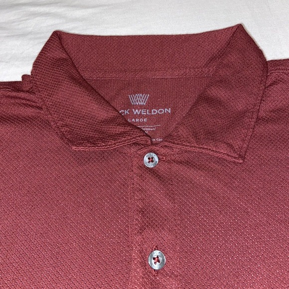 Mack Weldon Shirt men's Large Polo Short Sleeve Red Lightweight Performance Logo - Picture 4 of 11